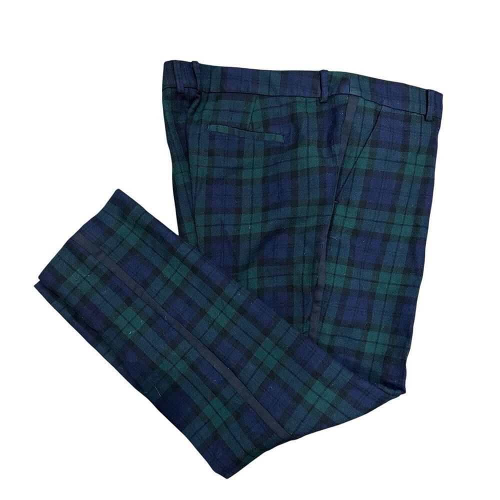 Brooks Brothers Blue and Green Plaid Ankle Pants